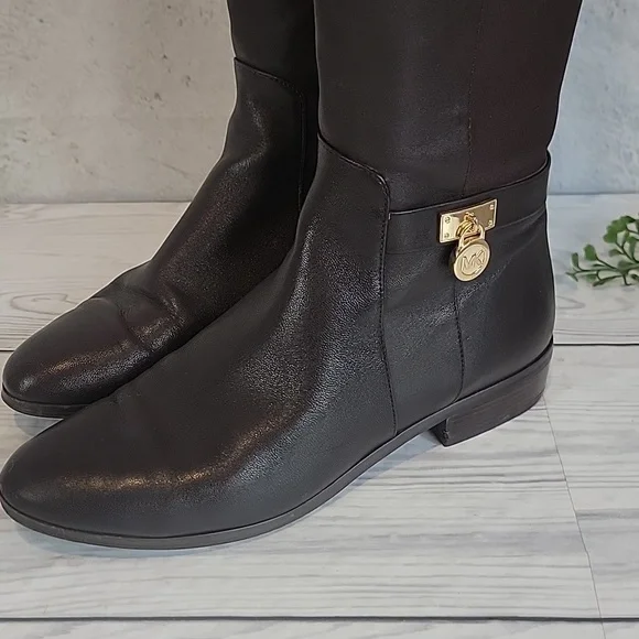 Michael Kors Stretch Leather Tall Boots In Brown Womens Size 8 - Picture 14 of 14